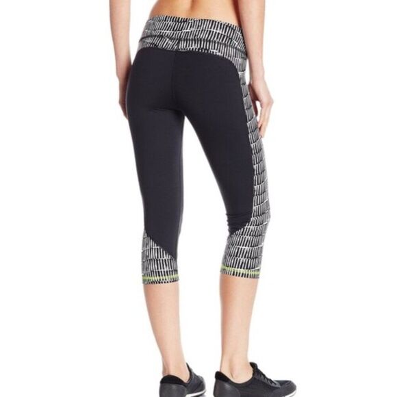 Trina Turk Recreation Leggings Black/Lime Small - Picture 2 of 6